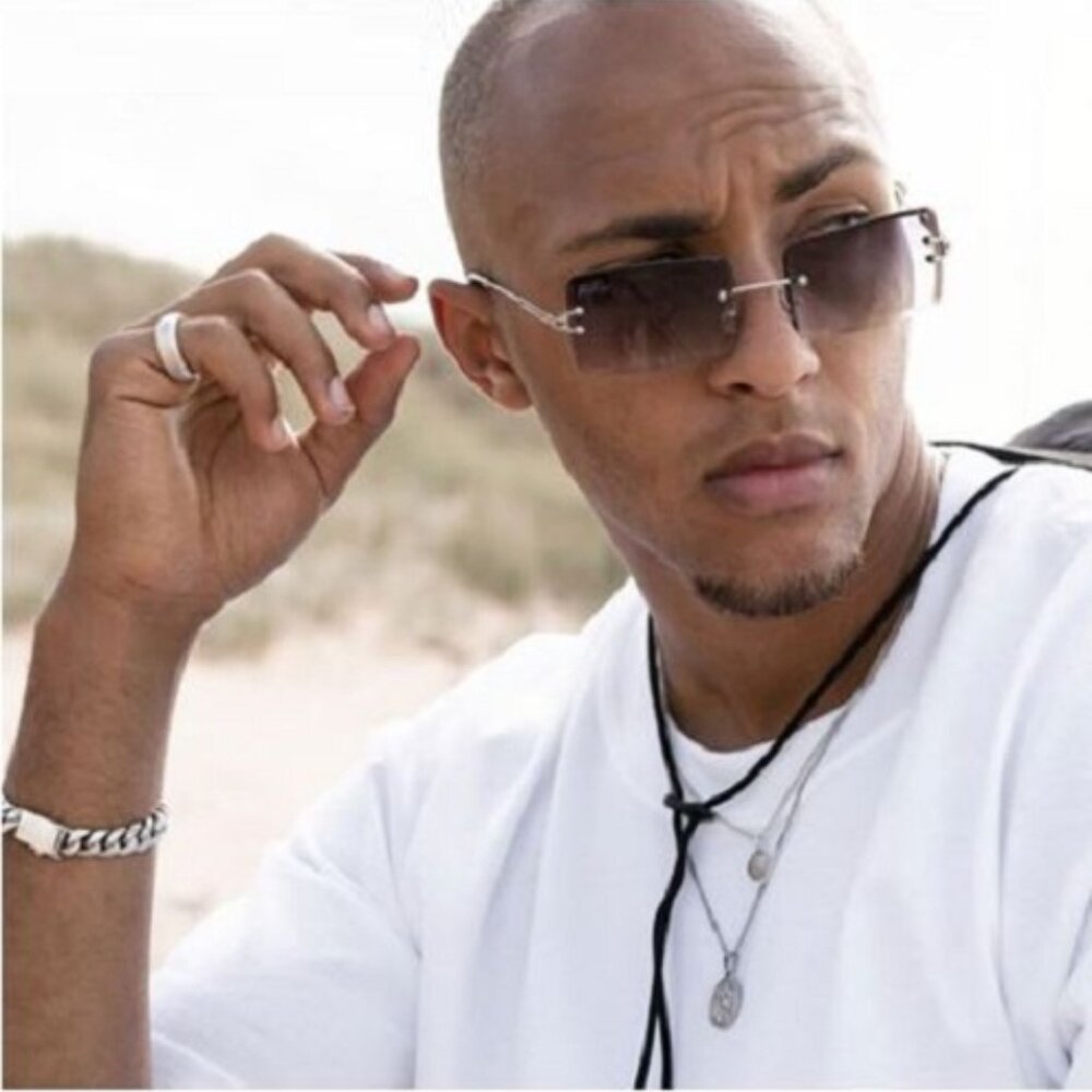 Men Sunglasses Hip‎ Hop Shades Metal Gold Rimless Rapper Square Style Retro New